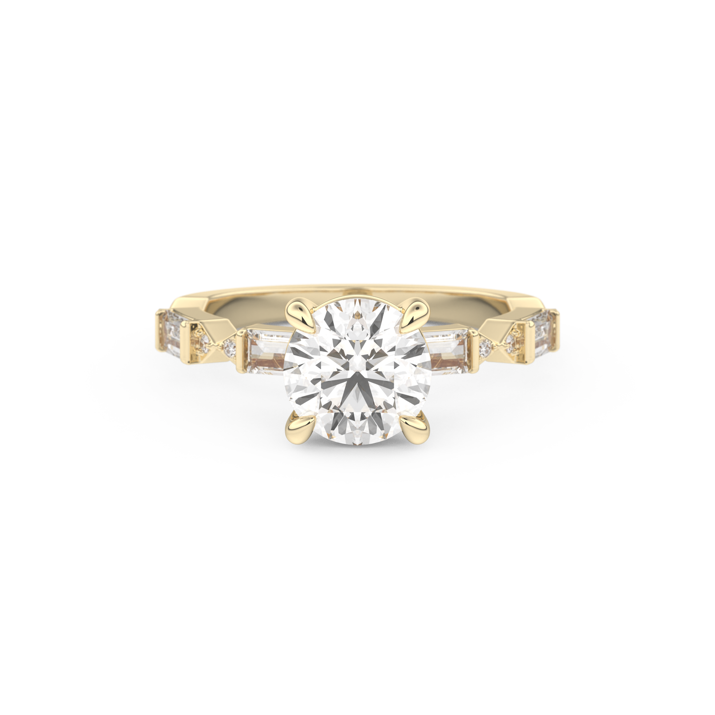 Round Pave Lab Grown Diamond Engagement Ring