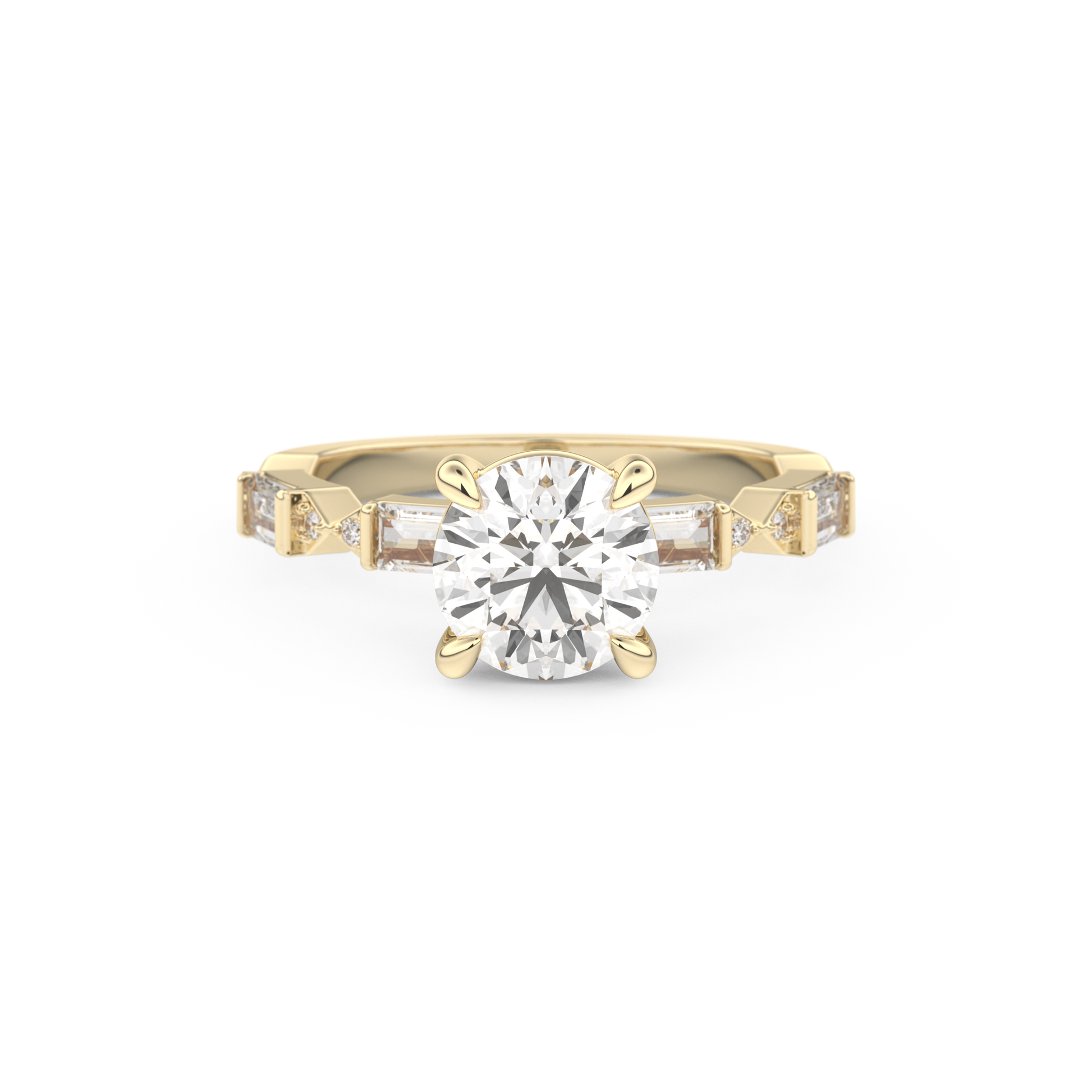 Round Pave Lab Grown Diamond Engagement Ring