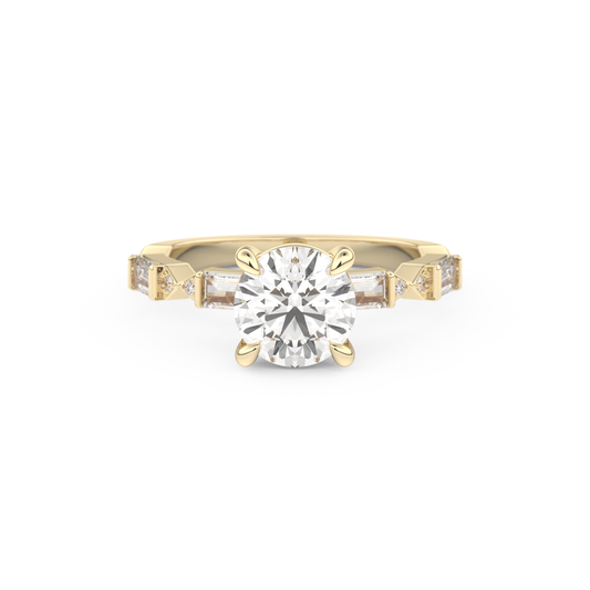 Round Pave Lab Grown Diamond Engagement Ring