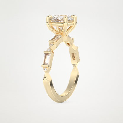 Round Pave Lab Grown Diamond Engagement Ring