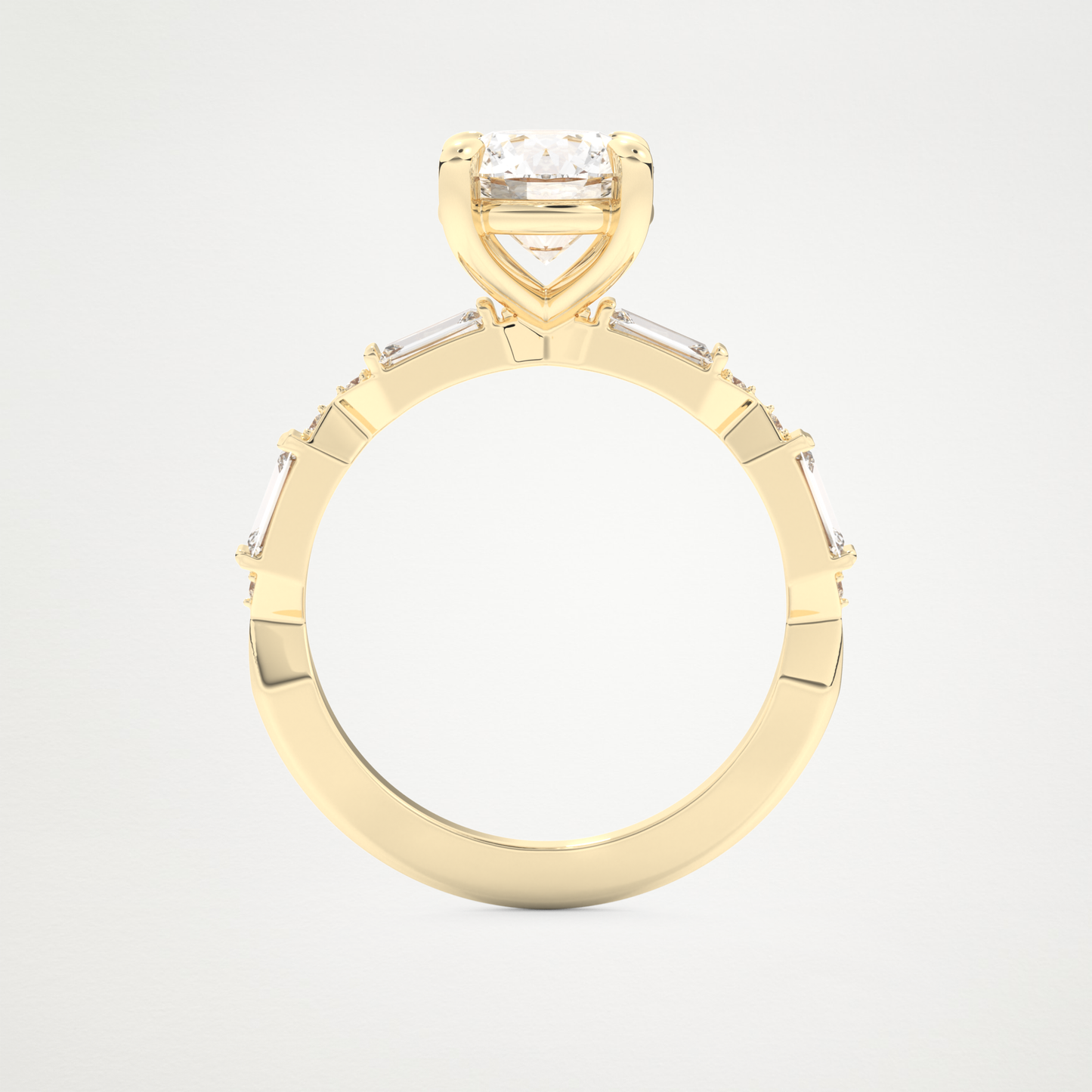 Round Pave Lab Grown Diamond Engagement Ring