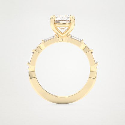 Round Pave Lab Grown Diamond Engagement Ring
