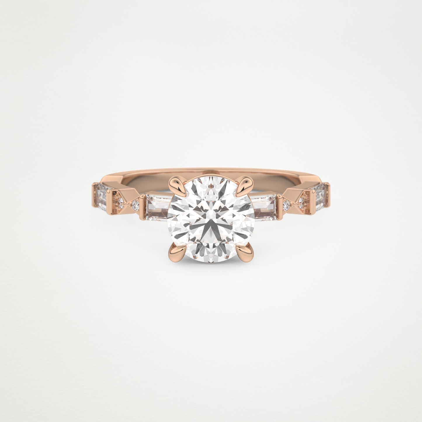 Round Pave Lab Grown Diamond Engagement Ring