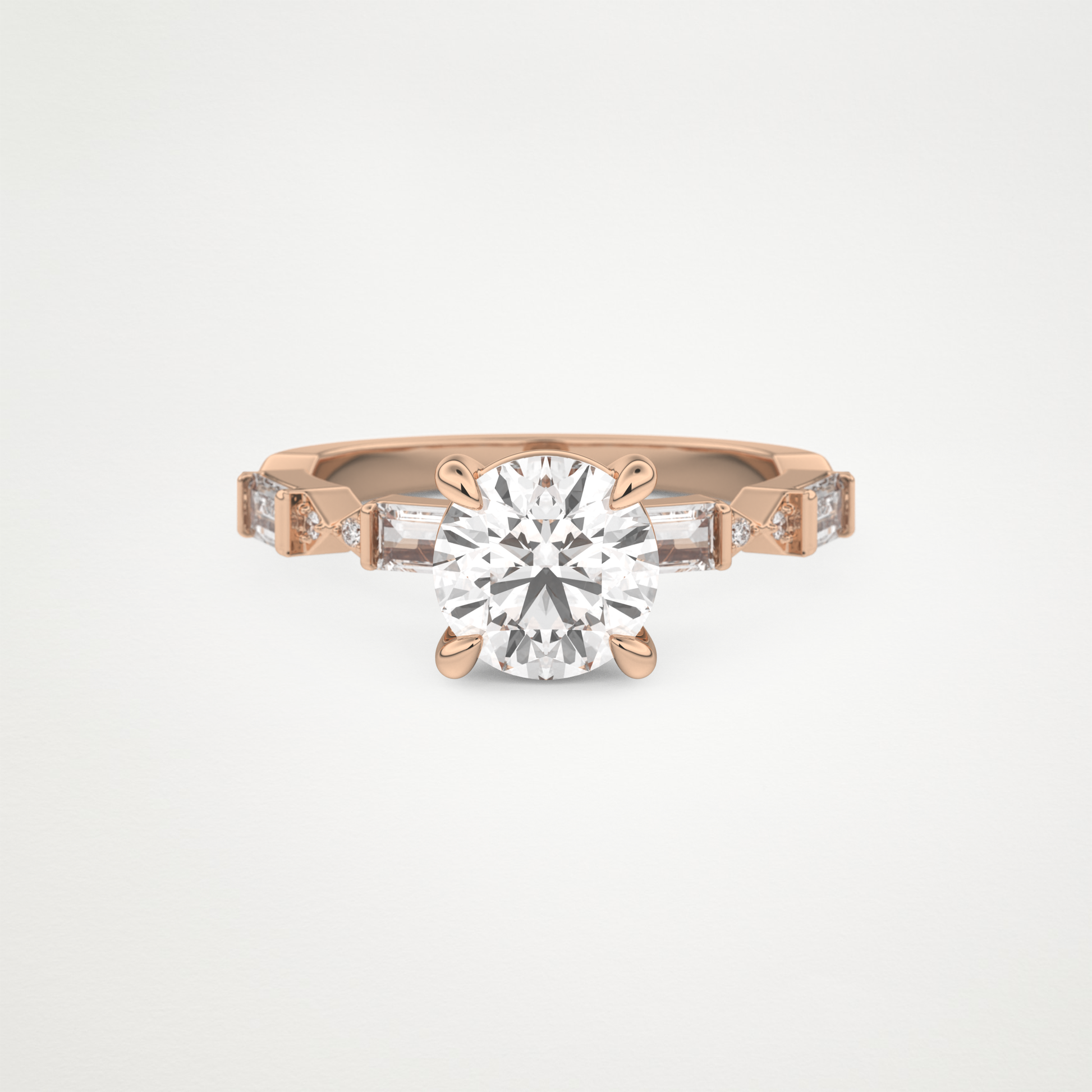 Round Pave Lab Grown Diamond Engagement Ring