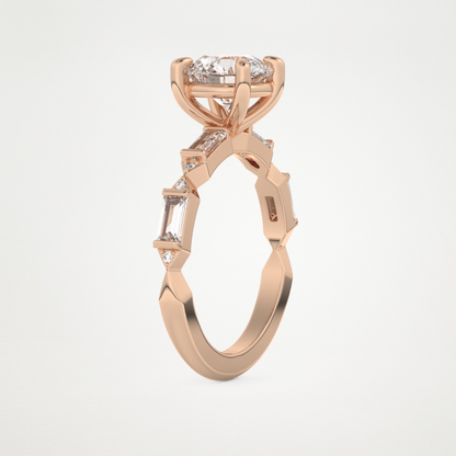 Round Pave Lab Grown Diamond Engagement Ring