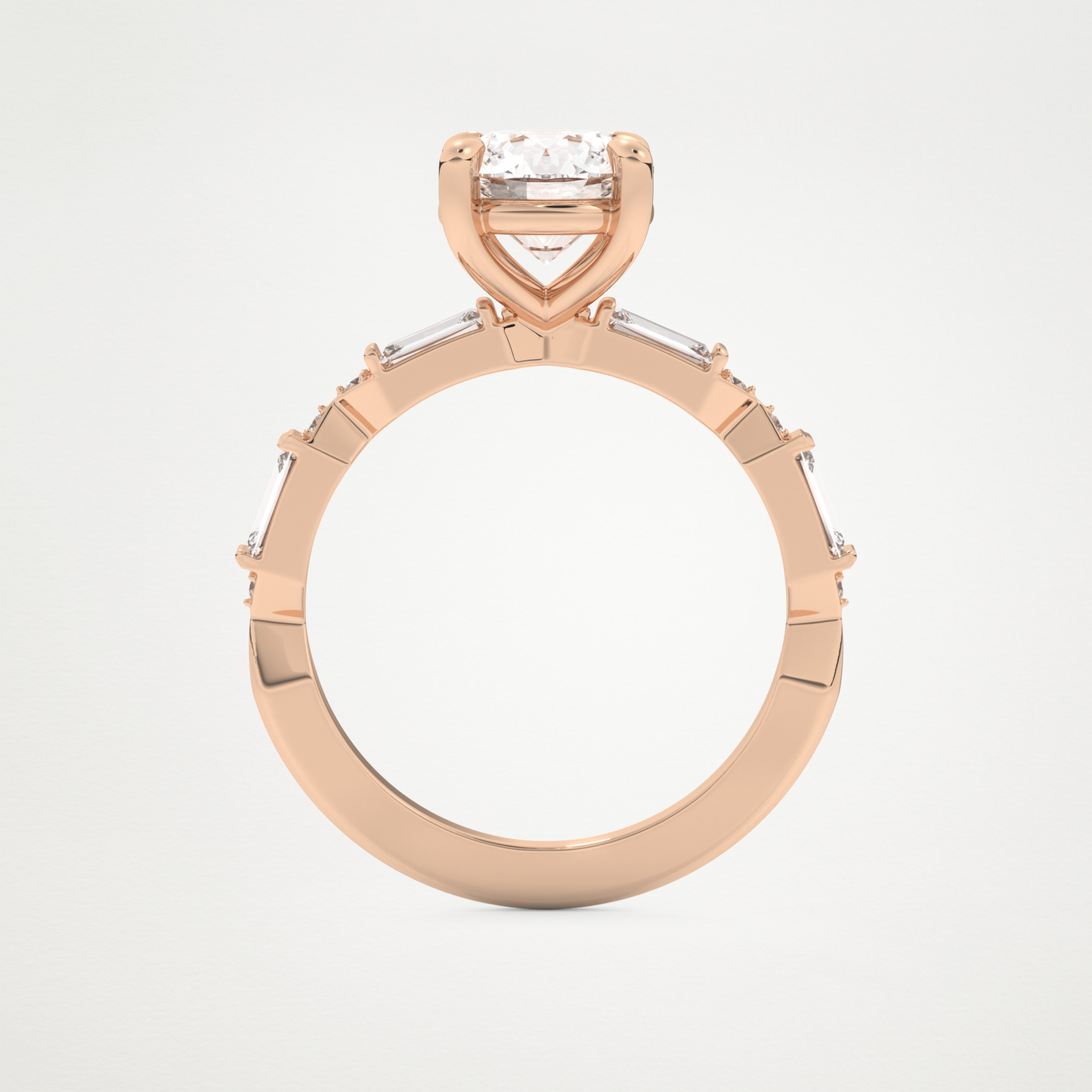 Round Pave Lab Grown Diamond Engagement Ring