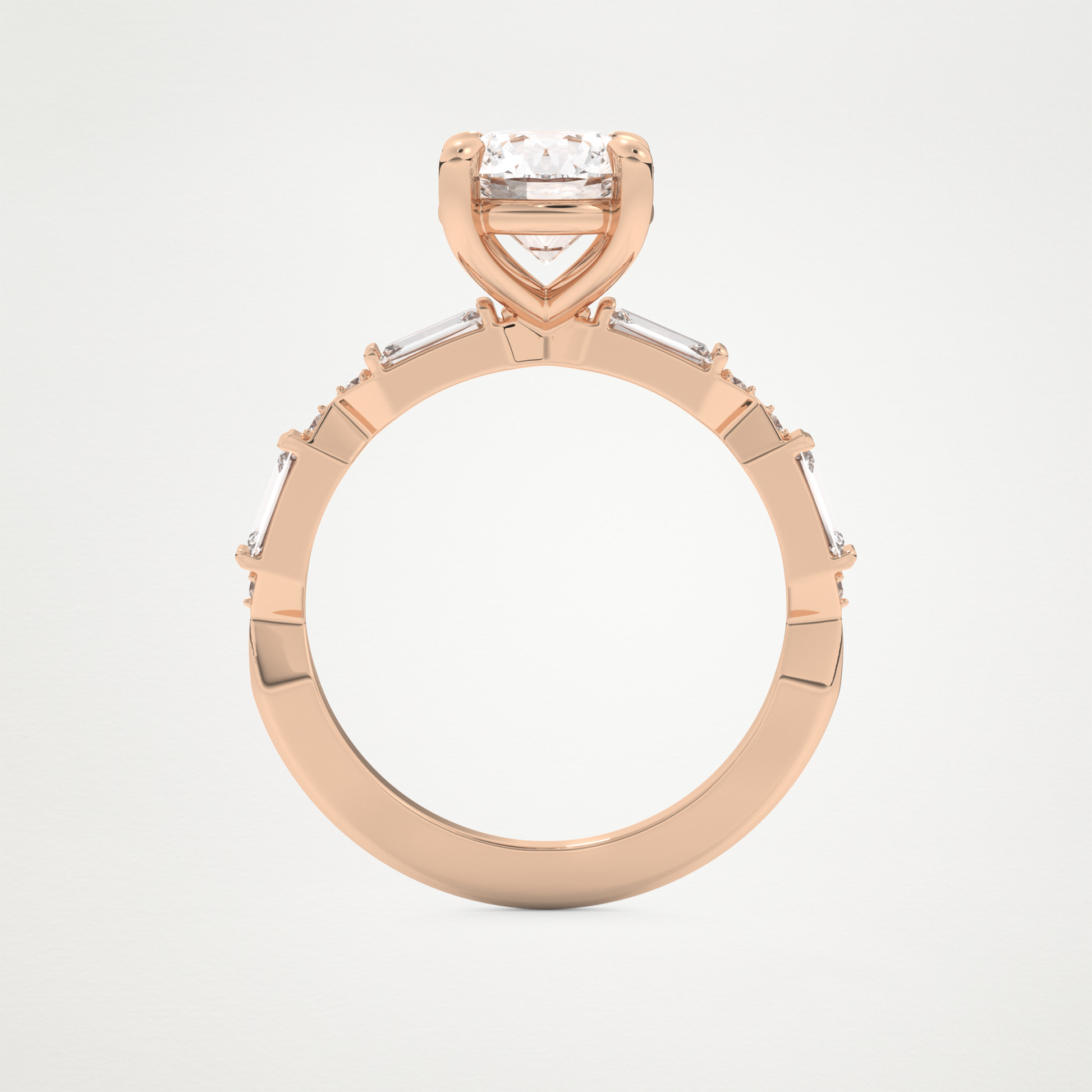 Round Pave Lab Grown Diamond Engagement Ring