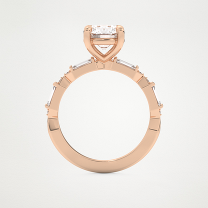Round Pave Lab Grown Diamond Engagement Ring