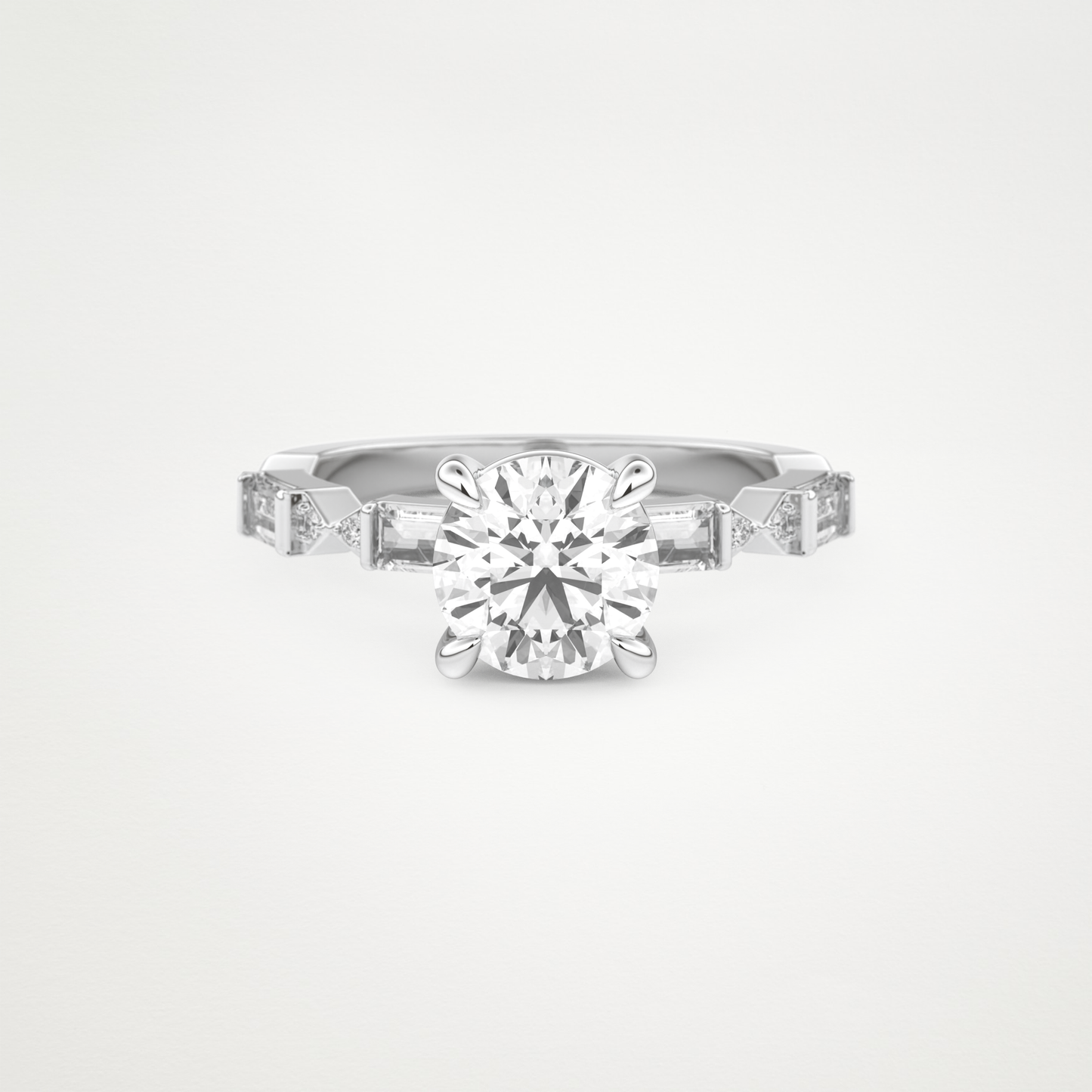 Round Pave Lab Grown Diamond Engagement Ring