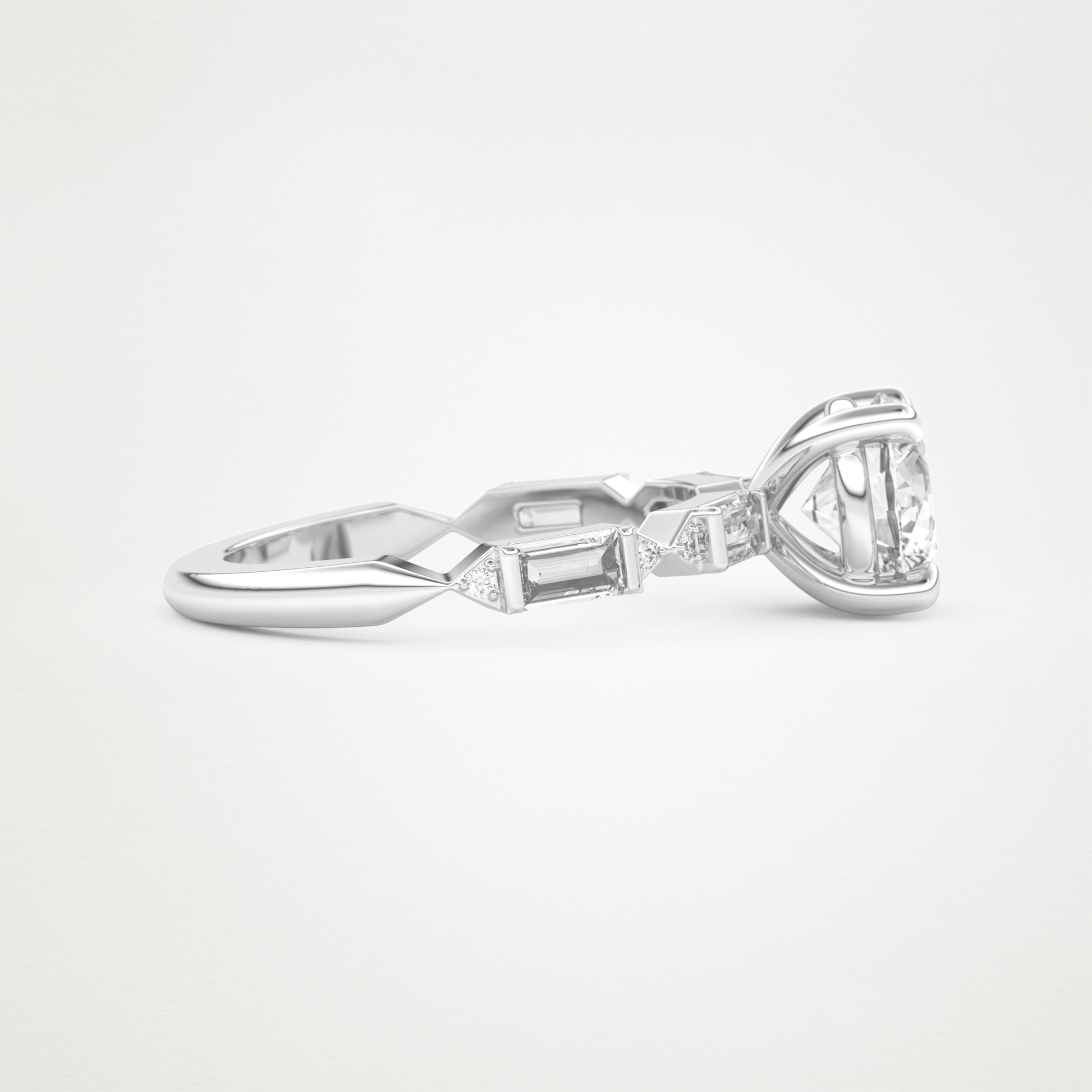 Round Pave Lab Grown Diamond Engagement Ring