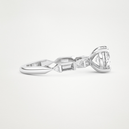 Round Pave Lab Grown Diamond Engagement Ring