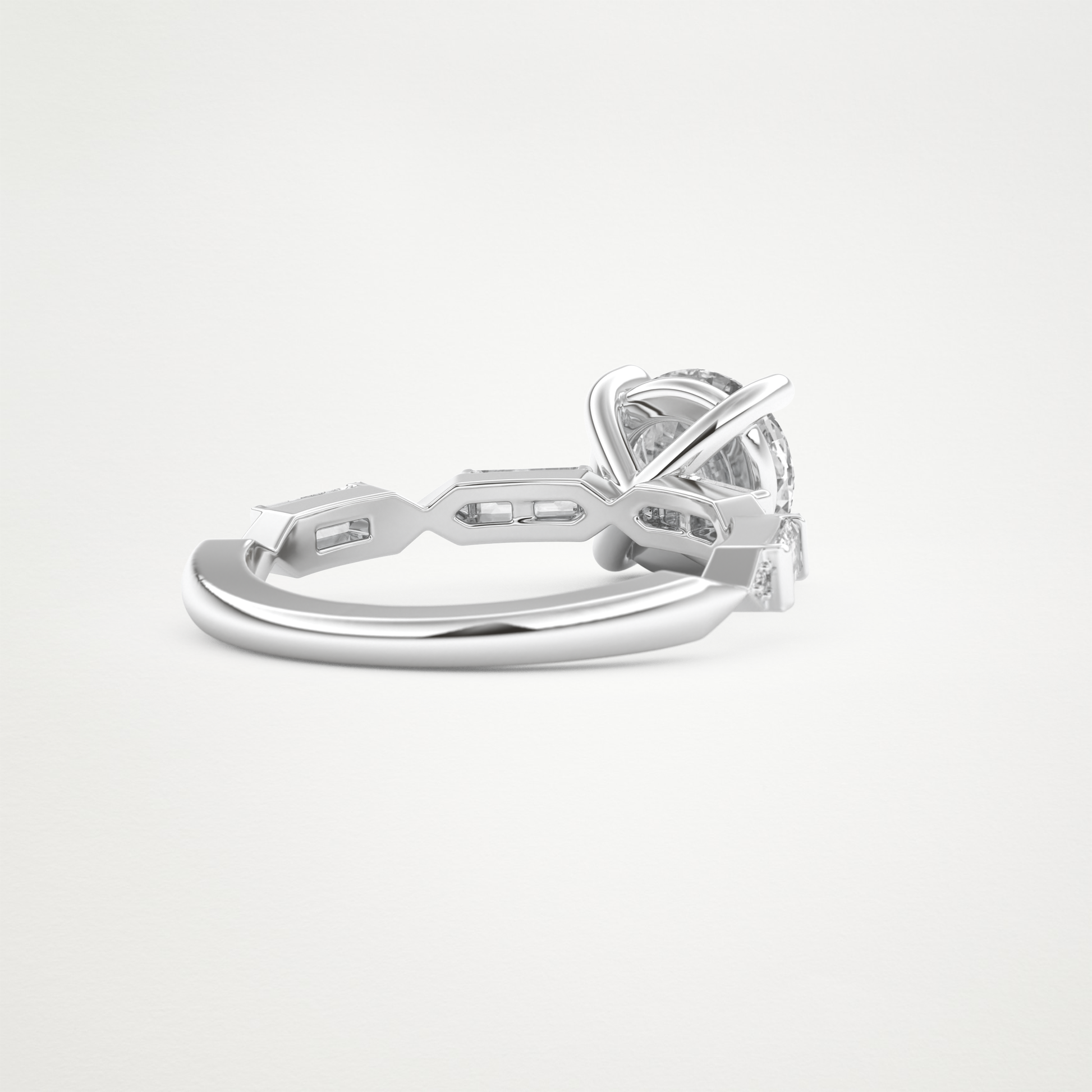 Round Pave Lab Grown Diamond Engagement Ring