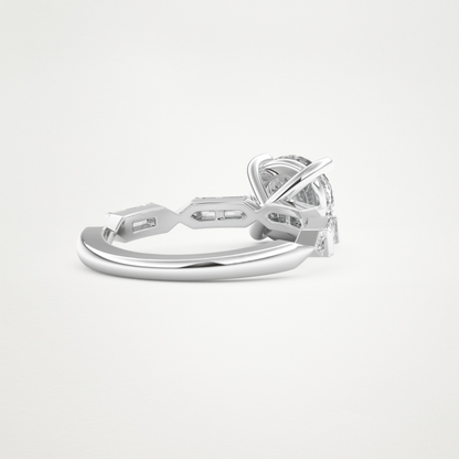Round Pave Lab Grown Diamond Engagement Ring