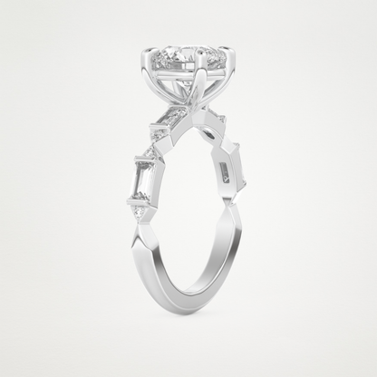 Round Pave Lab Grown Diamond Engagement Ring