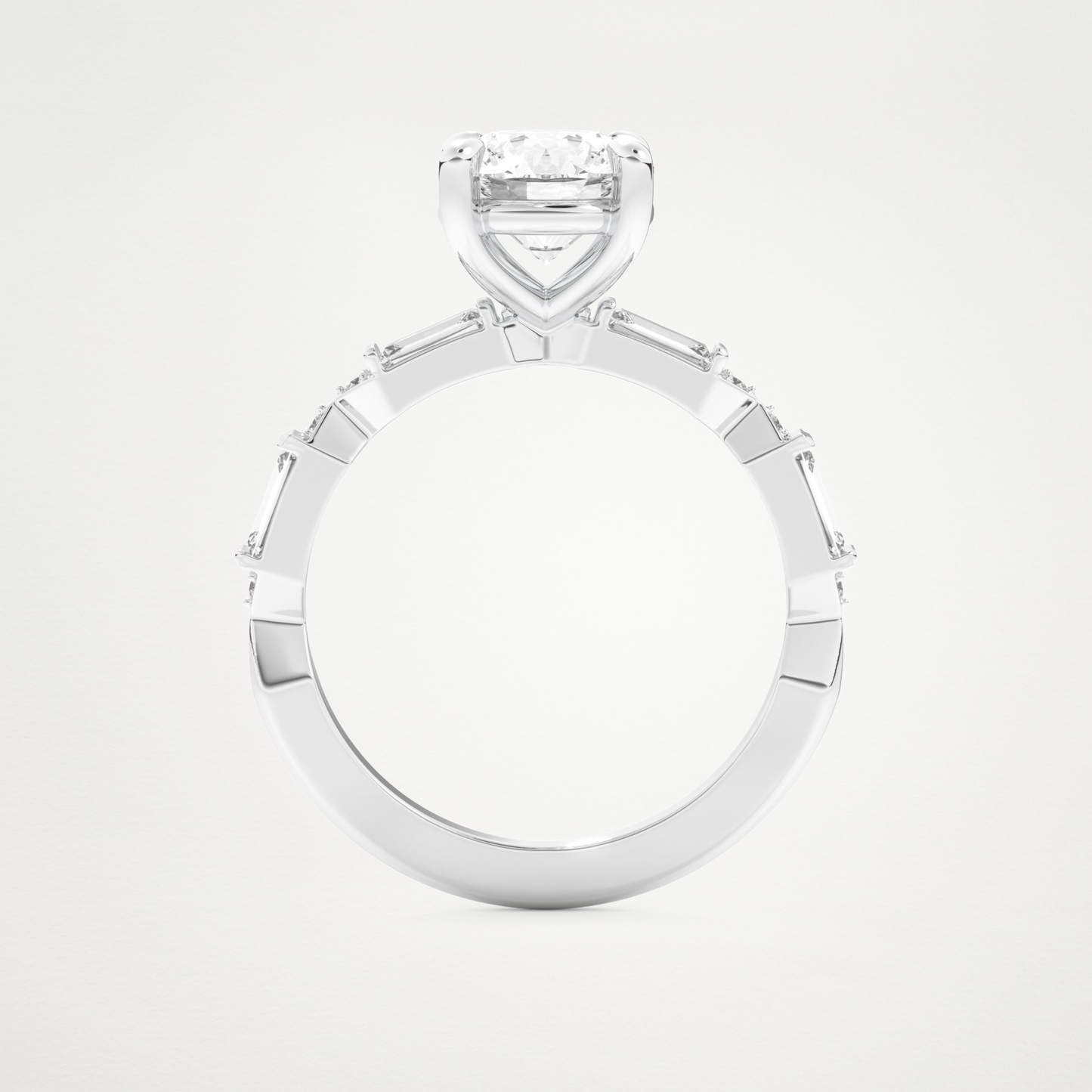 Round Pave Lab Grown Diamond Engagement Ring