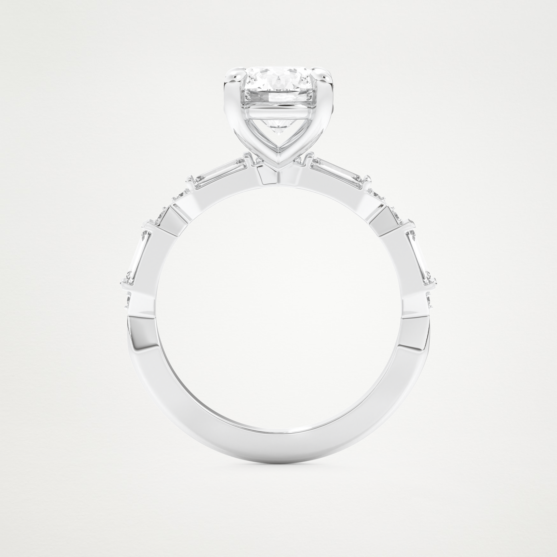 Round Pave Lab Grown Diamond Engagement Ring