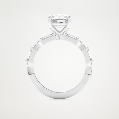 Round Pave Lab Grown Diamond Engagement Ring