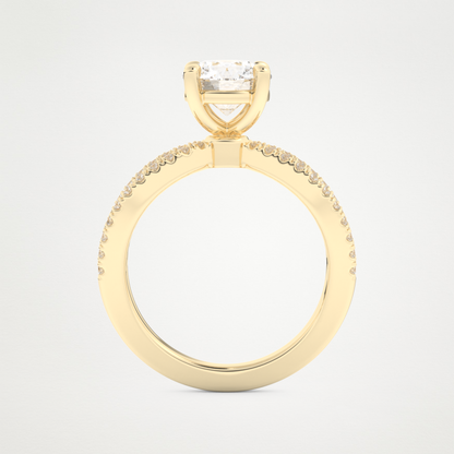 Round Pave & Split Shank Lab Grown Diamond Engagement Ring
