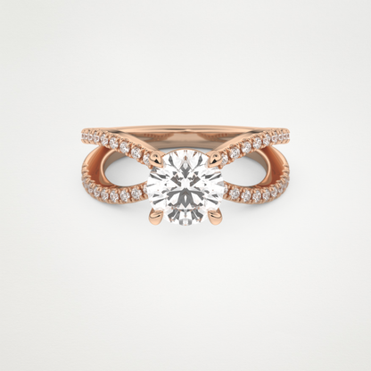 Round Pave & Split Shank Lab Grown Diamond Engagement Ring