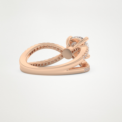 Round Pave & Split Shank Lab Grown Diamond Engagement Ring