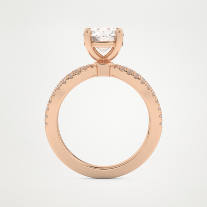 Round Pave & Split Shank Lab Grown Diamond Engagement Ring