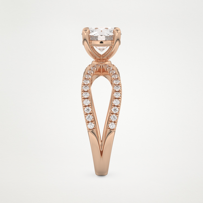 Round Pave & Split Shank Lab Grown Diamond Engagement Ring