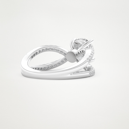 Round Pave & Split Shank Lab Grown Diamond Engagement Ring