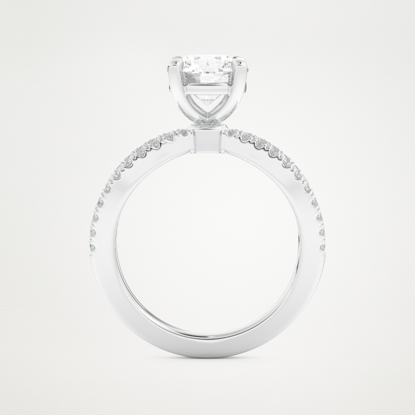 Round Pave & Split Shank Lab Grown Diamond Engagement Ring