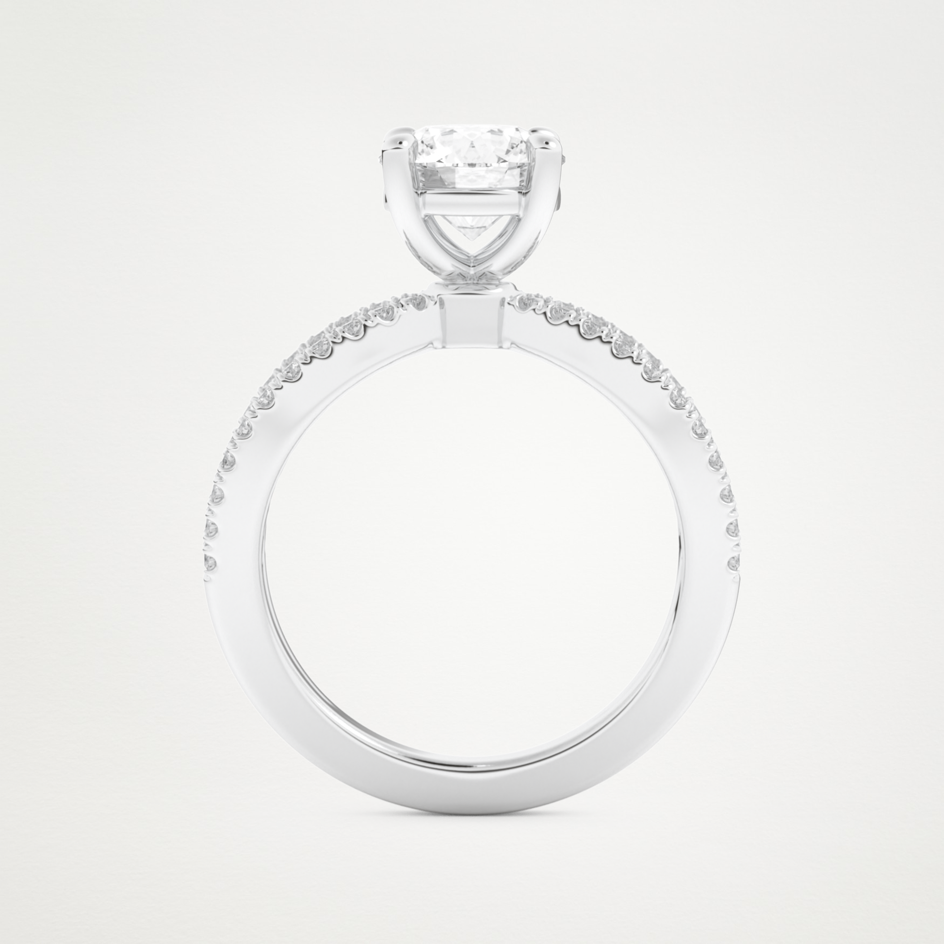 Round Pave & Split Shank Lab Grown Diamond Engagement Ring