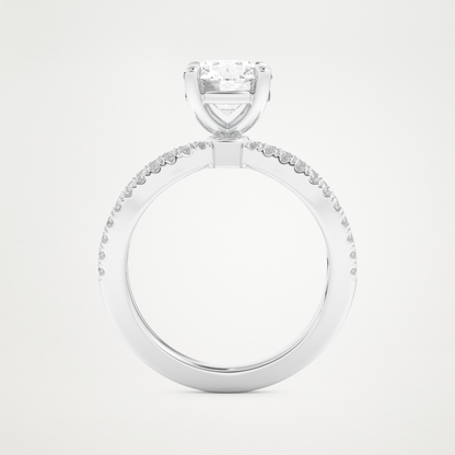 Round Pave & Split Shank Lab Grown Diamond Engagement Ring