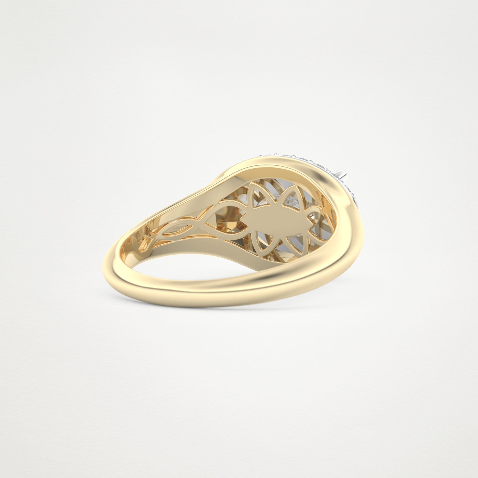 East West Oval Halo Lab Grown Diamond Engagement Ring