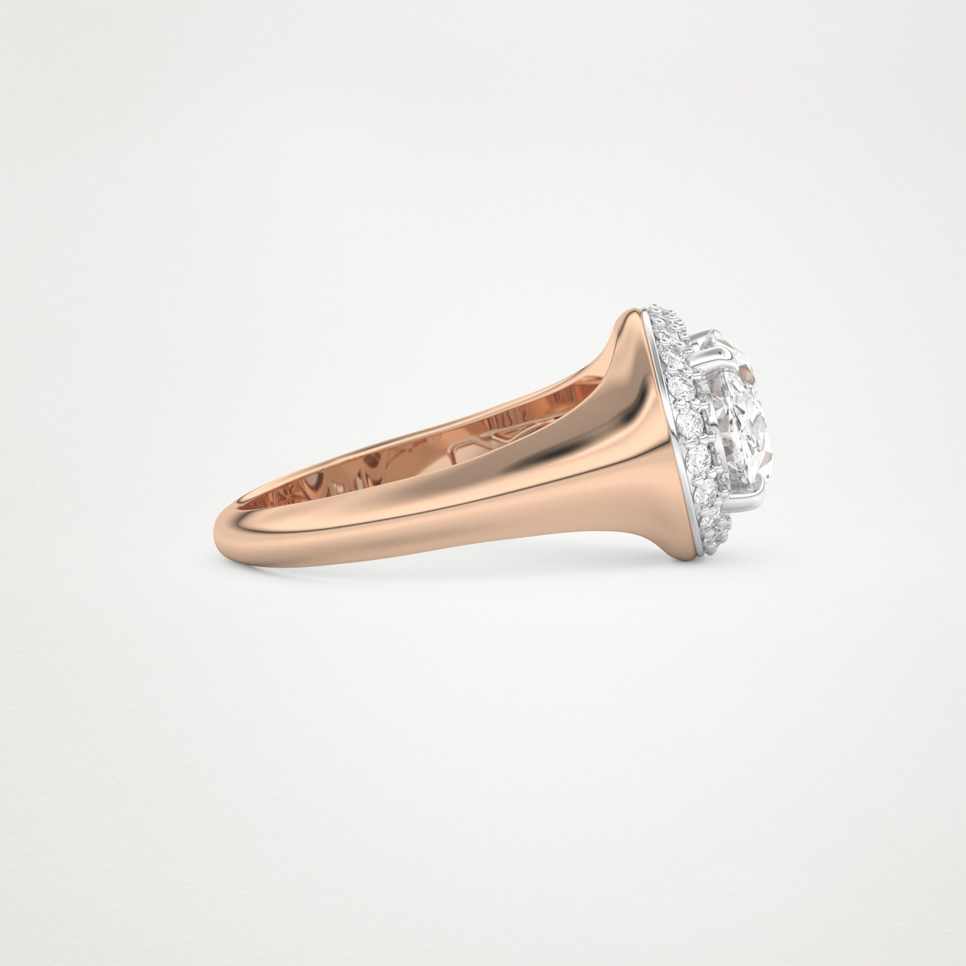 East West Oval Halo Lab Grown Diamond Engagement Ring