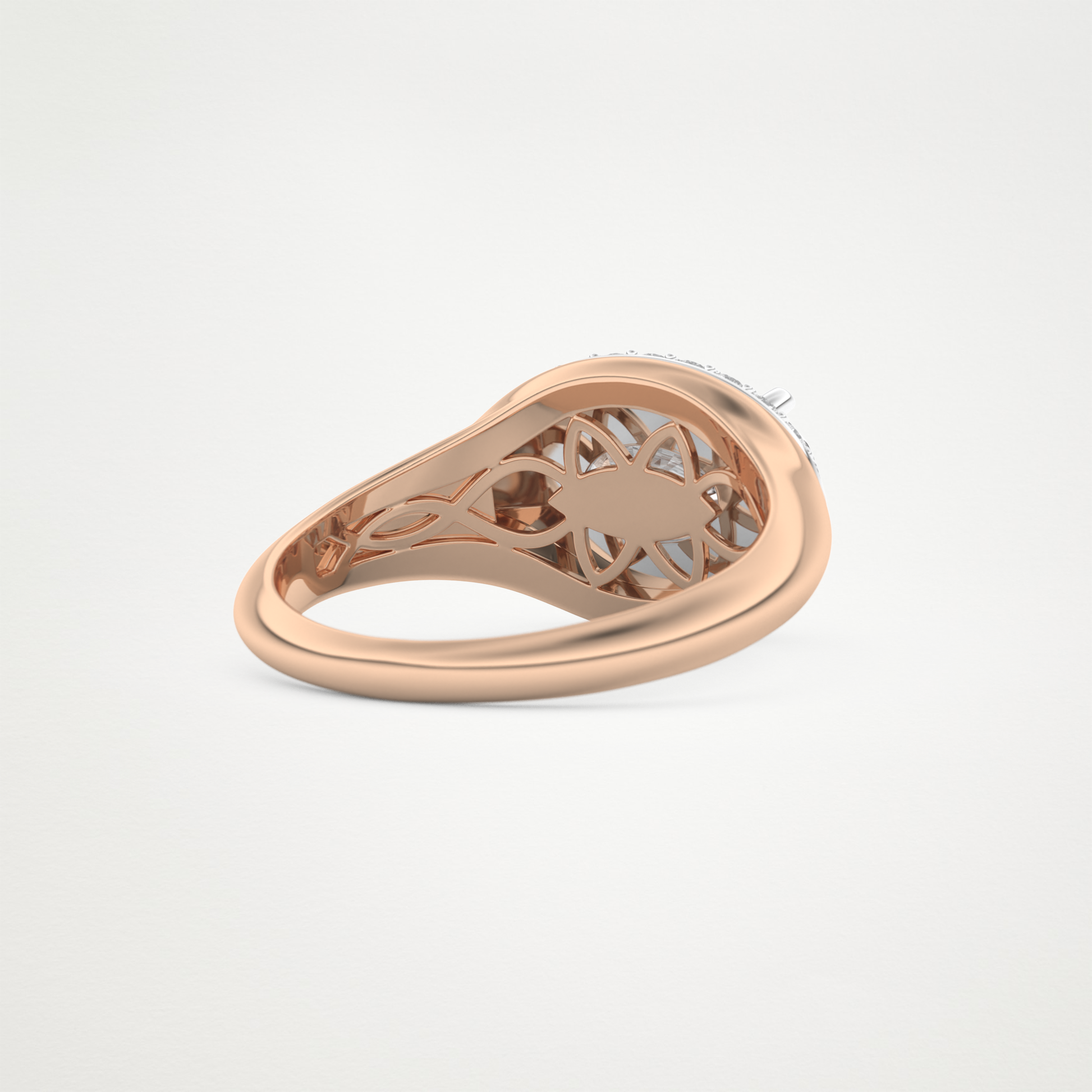 East West Oval Halo Lab Grown Diamond Engagement Ring