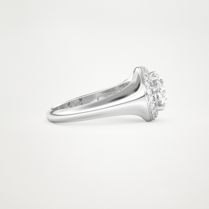 East West Oval Halo Lab Grown Diamond Engagement Ring