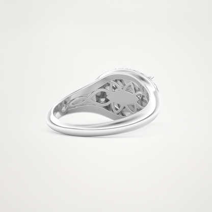 East West Oval Halo Lab Grown Diamond Engagement Ring