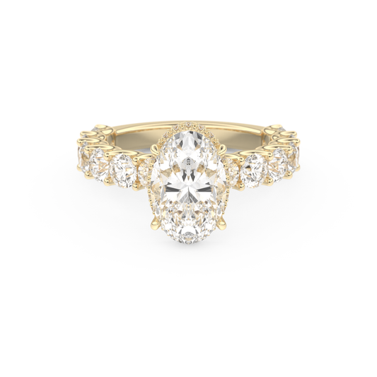 Oval Pave & Hidden Halo Lab Grown Diamond Engagement Ring