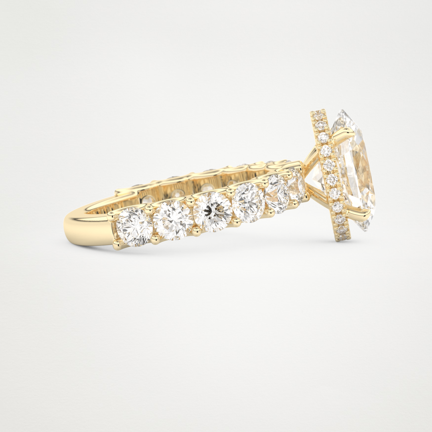 Oval Pave & Hidden Halo Lab Grown Diamond Engagement Ring
