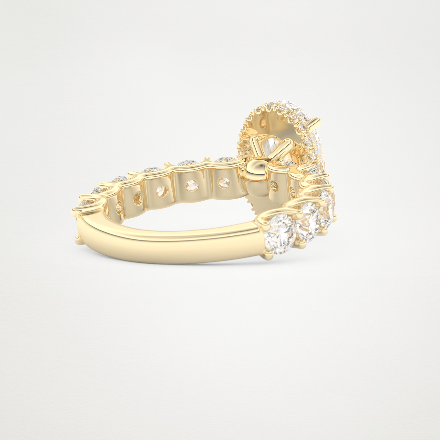 Oval Pave & Hidden Halo Lab Grown Diamond Engagement Ring
