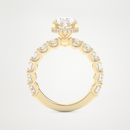 Oval Pave & Hidden Halo Lab Grown Diamond Engagement Ring