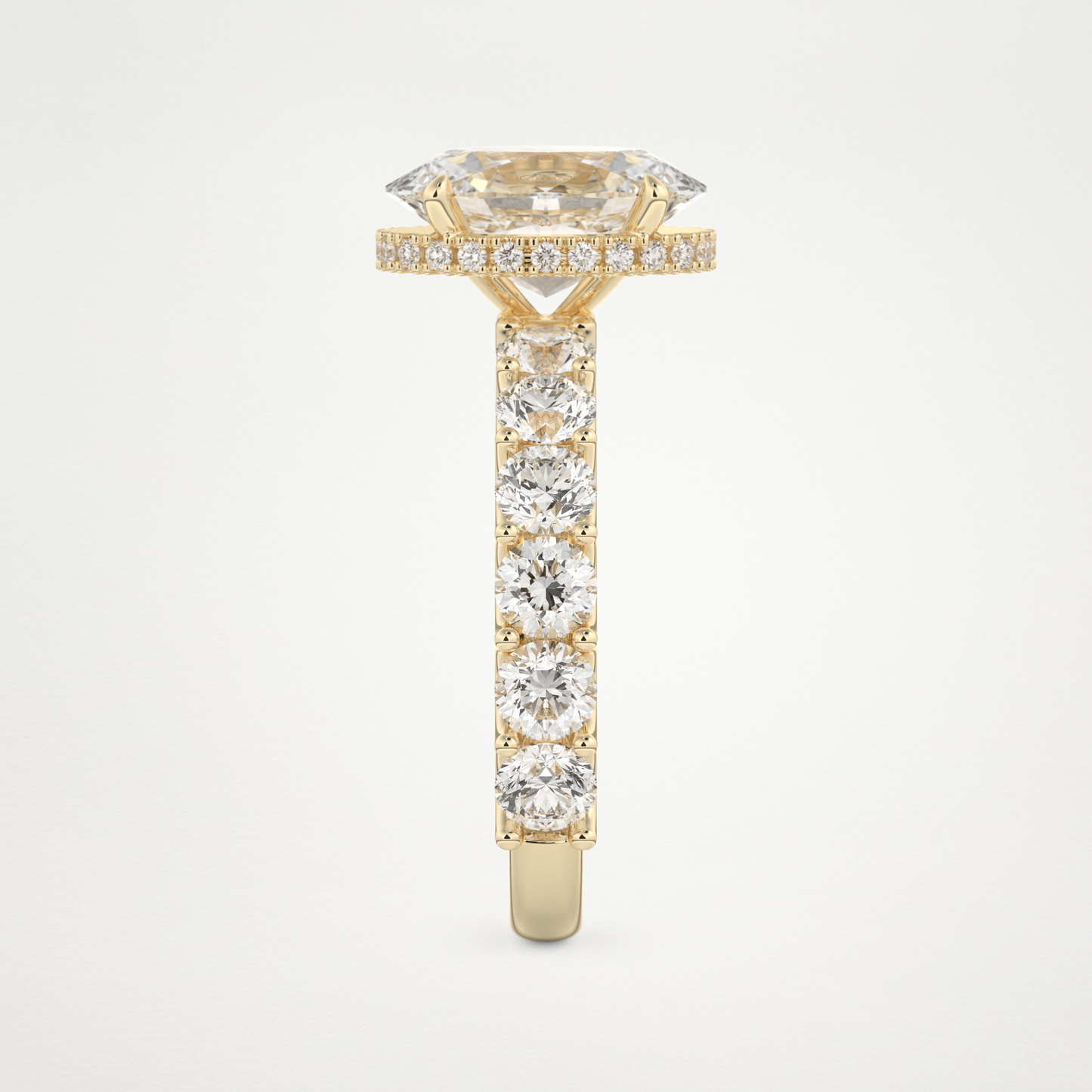 Oval Pave & Hidden Halo Lab Grown Diamond Engagement Ring
