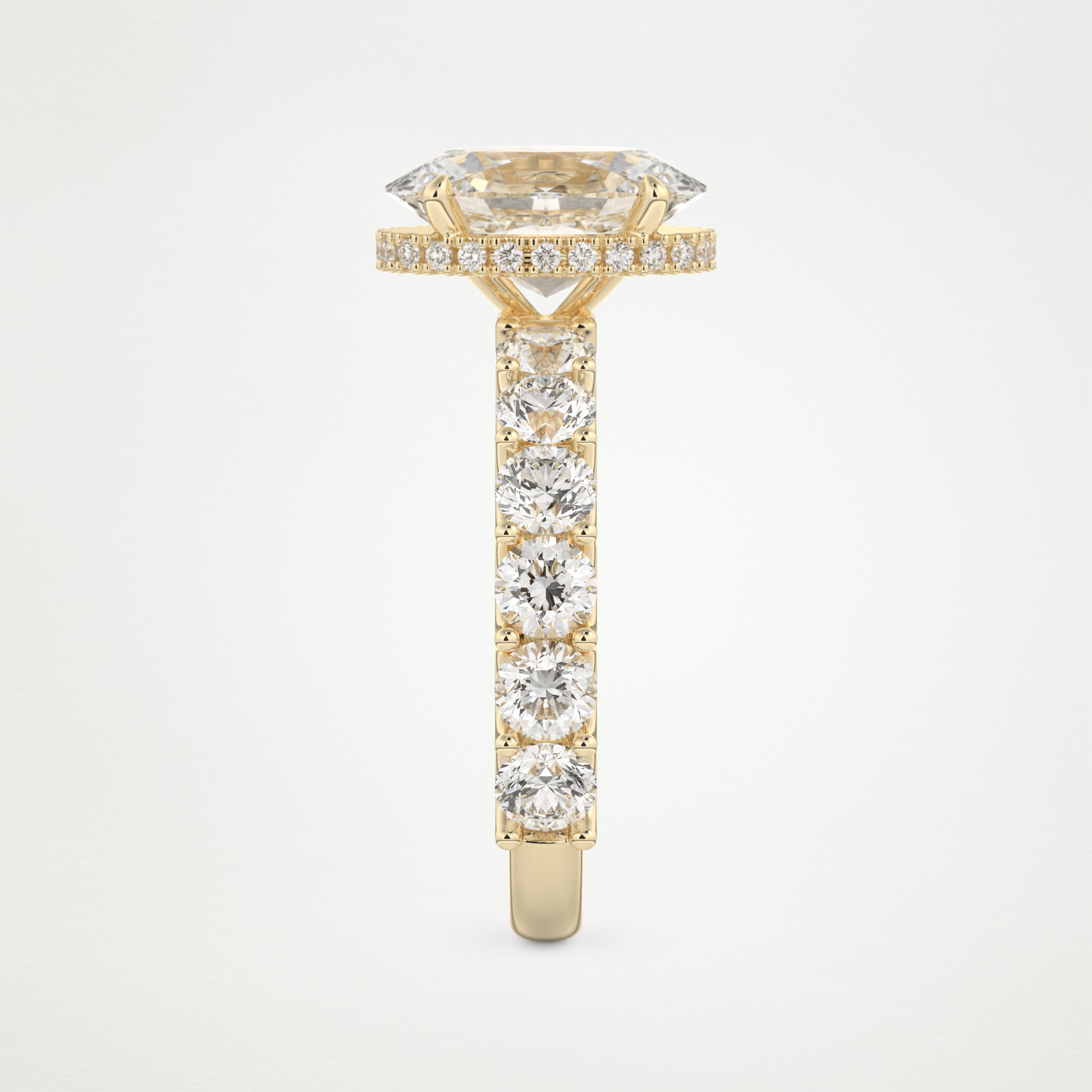 Oval Pave & Hidden Halo Lab Grown Diamond Engagement Ring