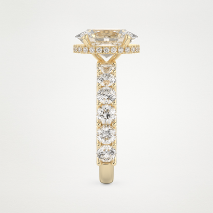 Oval Pave & Hidden Halo Lab Grown Diamond Engagement Ring