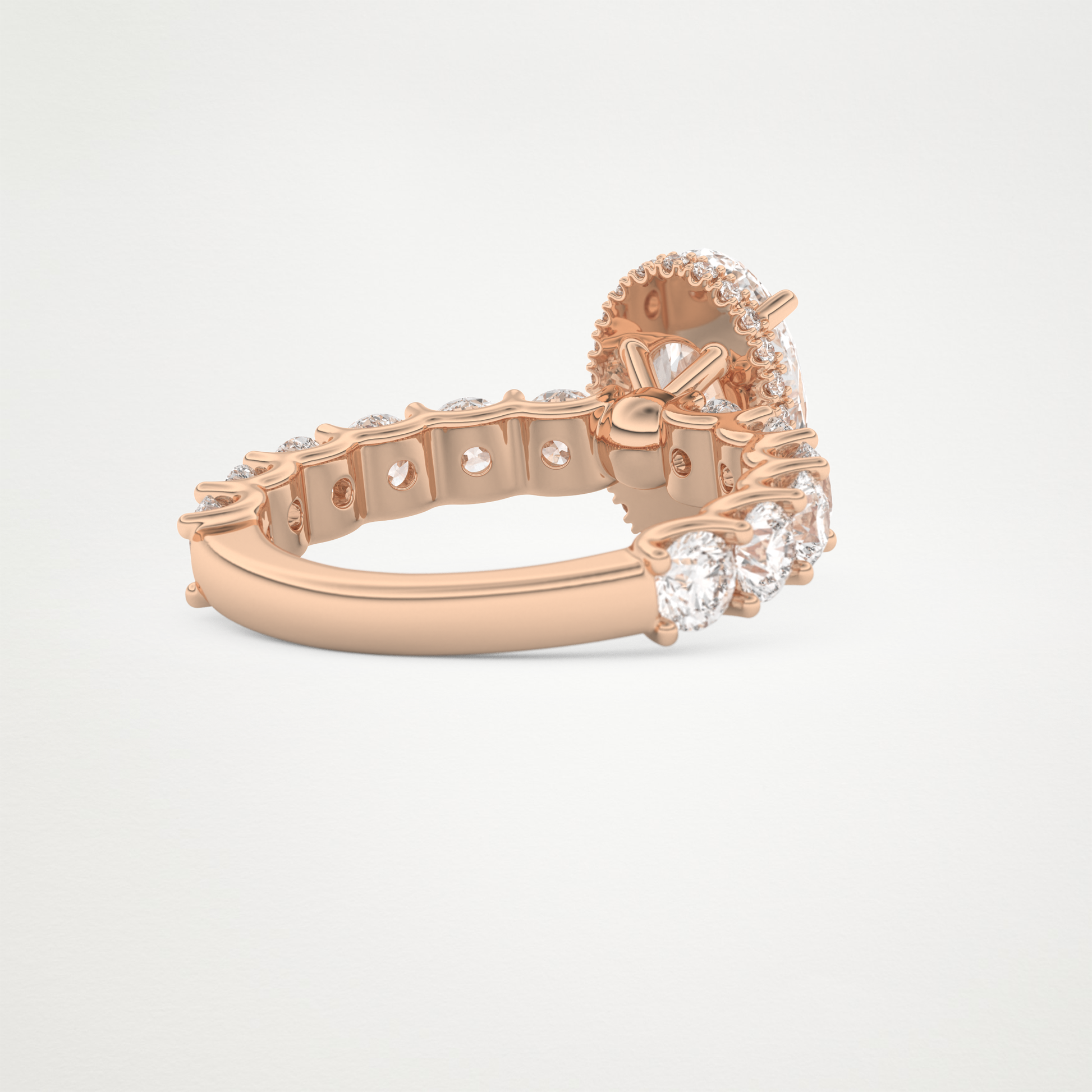 Oval Pave & Hidden Halo Lab Grown Diamond Engagement Ring