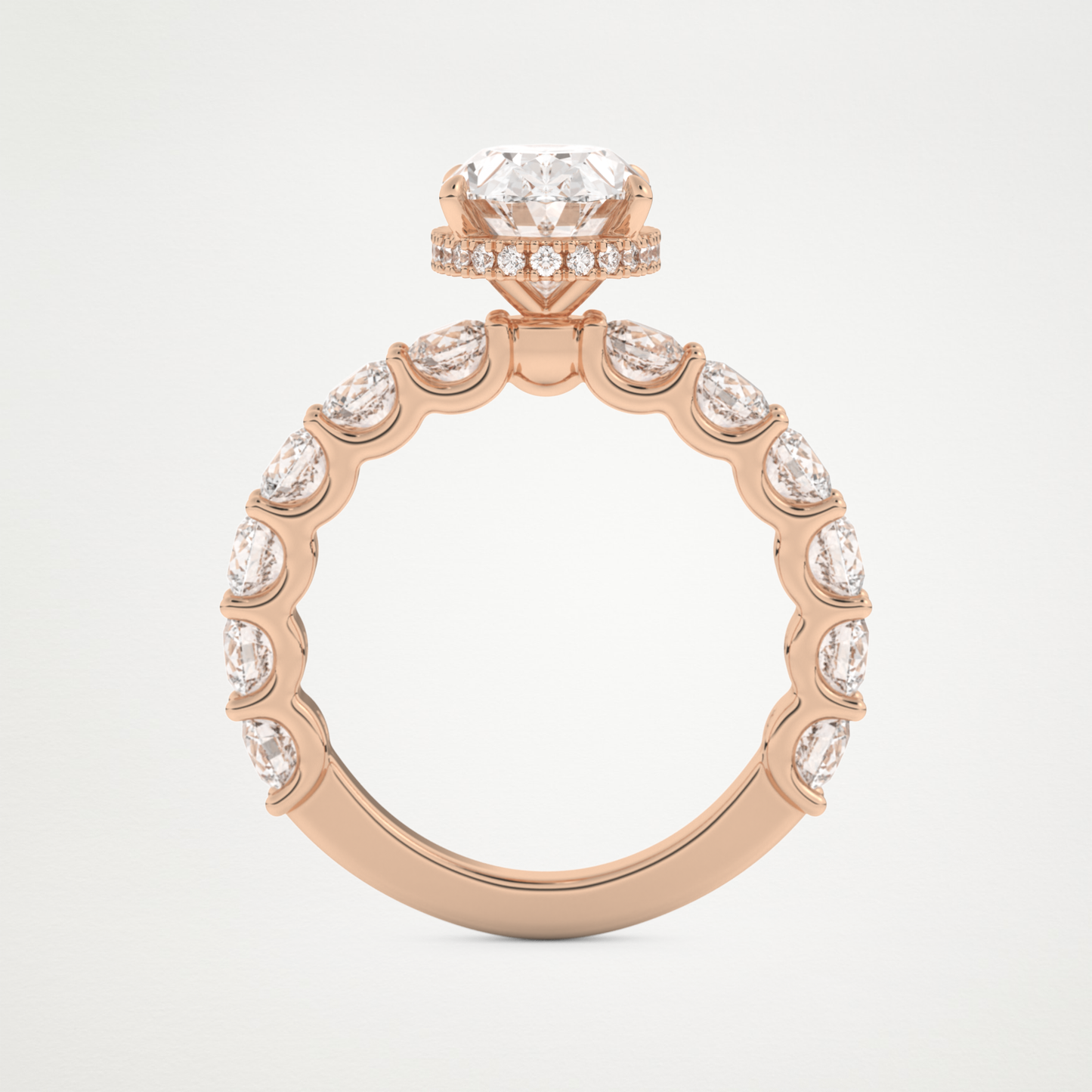 Oval Pave & Hidden Halo Lab Grown Diamond Engagement Ring