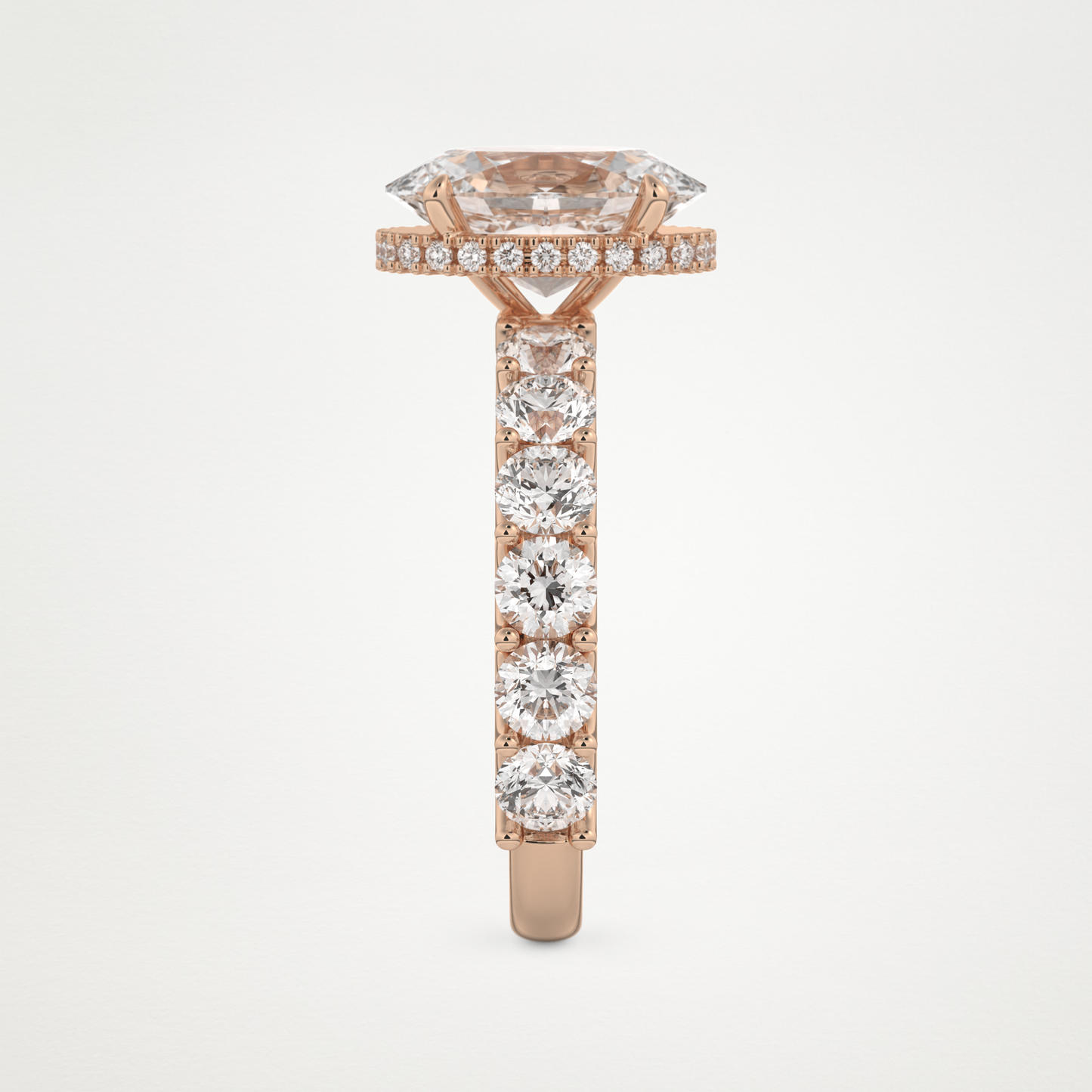Oval Pave & Hidden Halo Lab Grown Diamond Engagement Ring