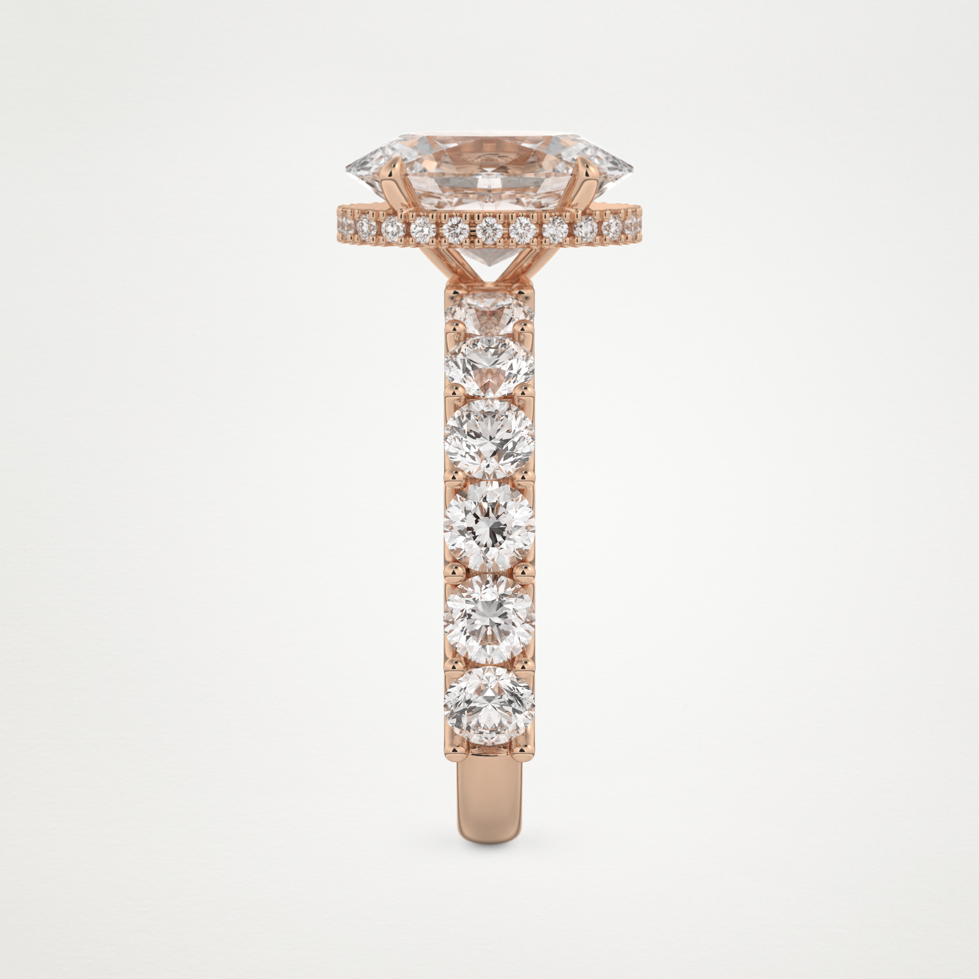 Oval Pave & Hidden Halo Lab Grown Diamond Engagement Ring