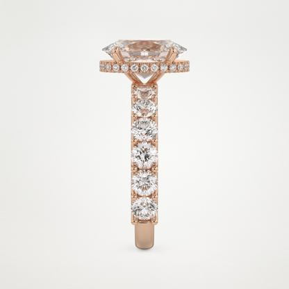 Oval Pave & Hidden Halo Lab Grown Diamond Engagement Ring