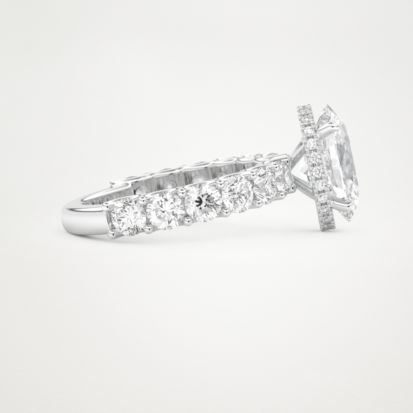 Oval Pave & Hidden Halo Lab Grown Diamond Engagement Ring