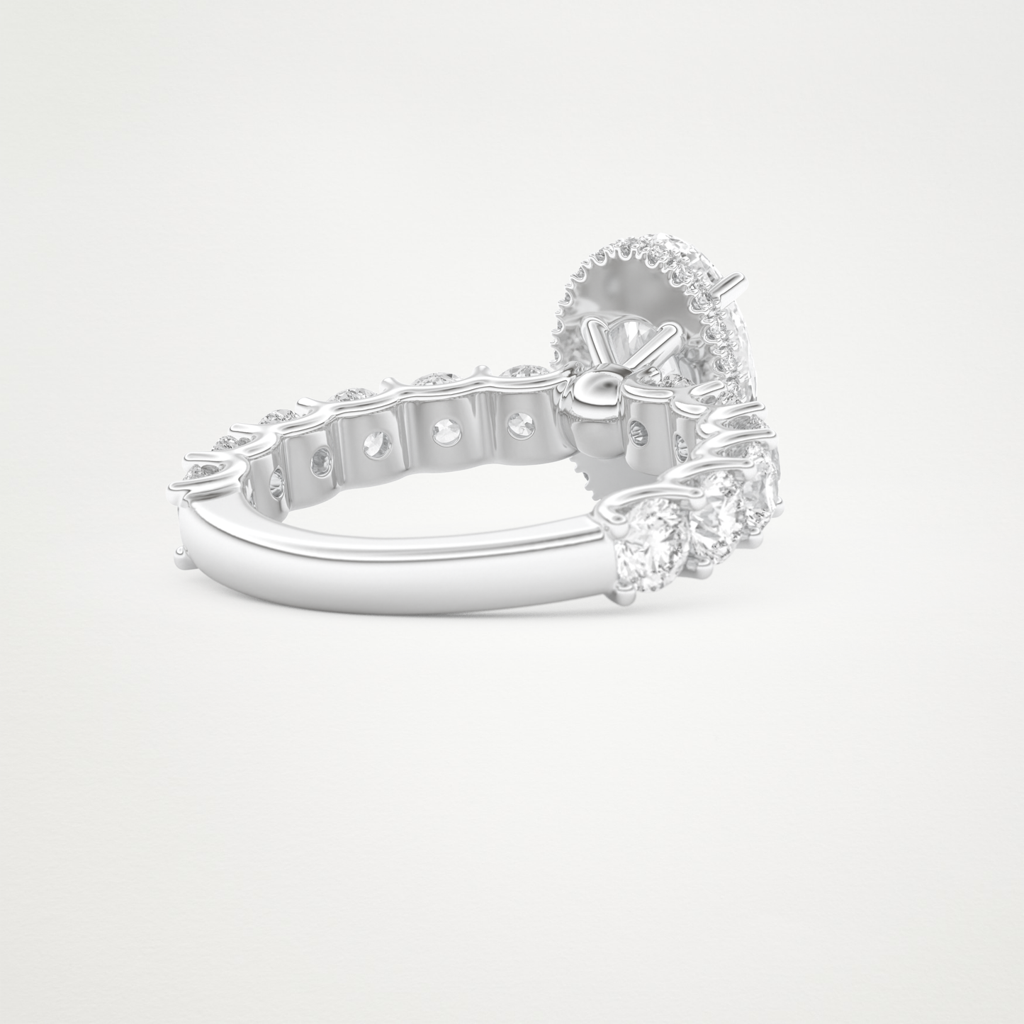 Oval Pave & Hidden Halo Lab Grown Diamond Engagement Ring