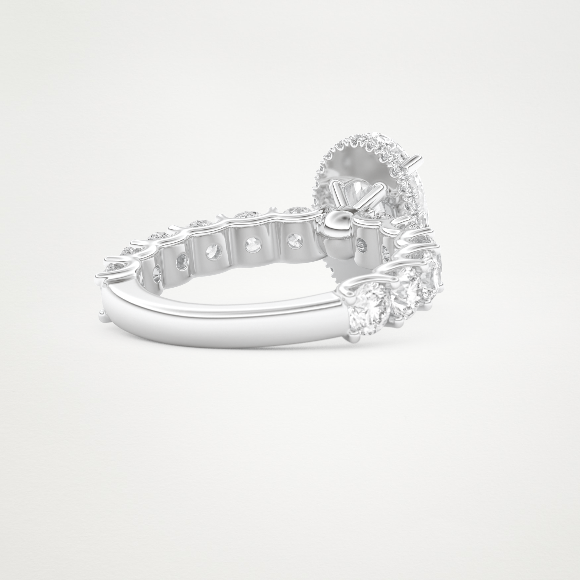 Oval Pave & Hidden Halo Lab Grown Diamond Engagement Ring
